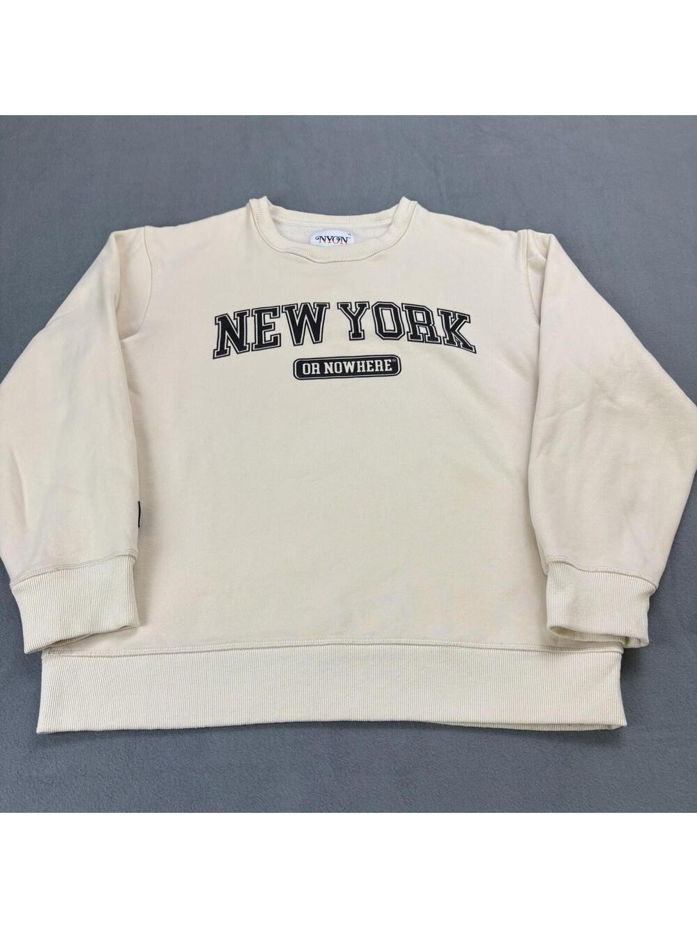 New York Or Nowhere Knicks Crewneck Sweatshirt Size XL (Fits Smaller) Beige